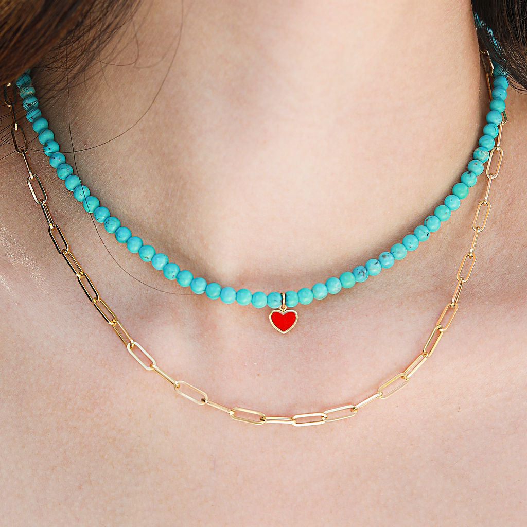 Natural Turquoise Beaded Necklace – AMBER SOKO